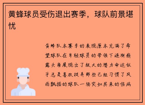 黄蜂球员受伤退出赛季，球队前景堪忧